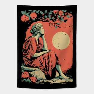 Roman Goddess of the Harvest Grove - Vintage Mythology Art Tapestry