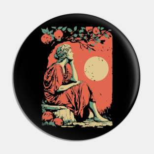 Roman Goddess of the Harvest Grove - Vintage Mythology Art Pin