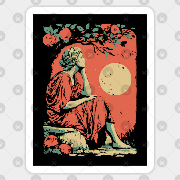 Roman Goddess of the Harvest Grove - Vintage Mythology Art Sticker by TuncGK