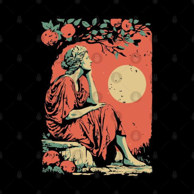 Roman Goddess of the Harvest Grove - Vintage Mythology Art by TuncGK