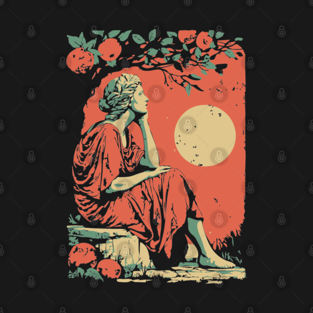 Roman Goddess of the Harvest Grove - Vintage Mythology Art by TuncGK