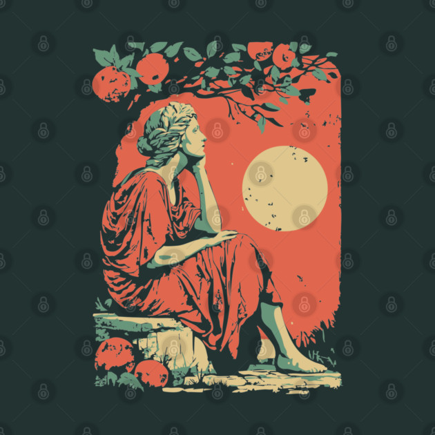 Roman Goddess of the Harvest Grove - Vintage Mythology Art by TuncGK