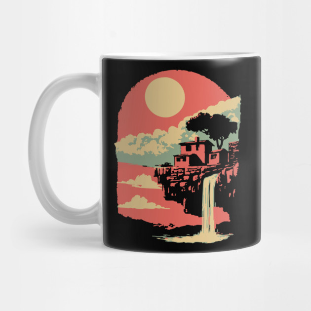 Cliffside Sanctuary at World's End - Surreal Waterfall Landscape by TuncGK