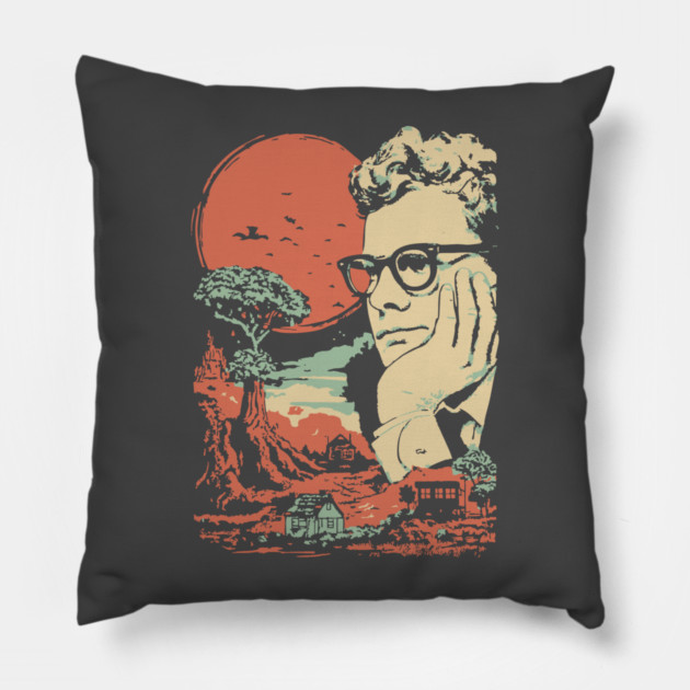 The Anxious Mind - Surreal Portrait of an Intellectual Pillow by TuncGK