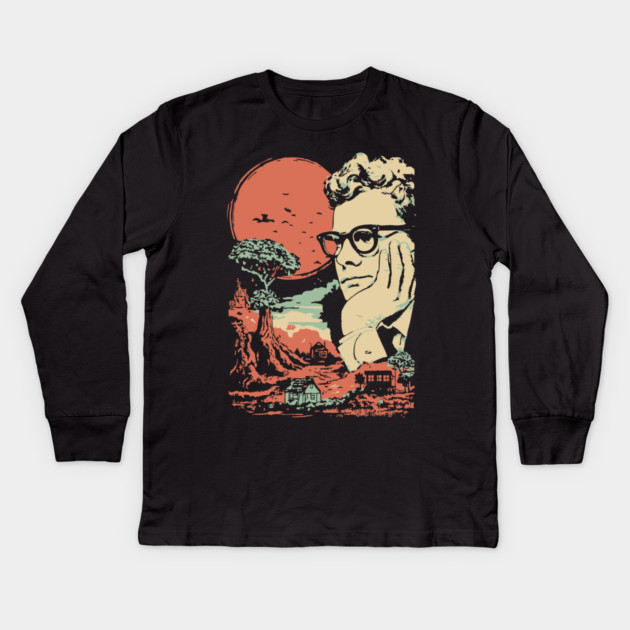 The Anxious Mind - Surreal Portrait of an Intellectual Kids Long Sleeve T-Shirt by TuncGK