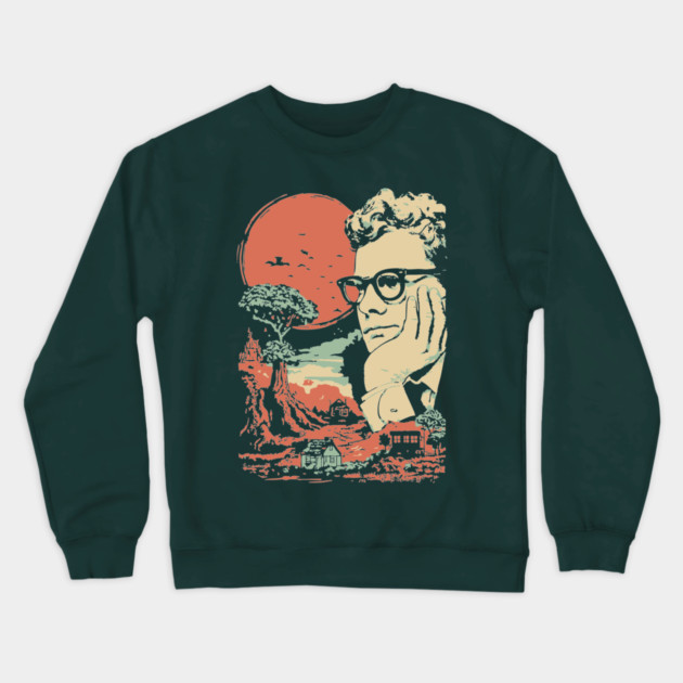 The Anxious Mind - Surreal Portrait of an Intellectual Crewneck Sweatshirt by TuncGK