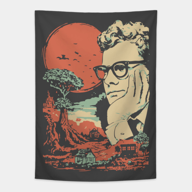 The Anxious Mind - Surreal Portrait of an Intellectual Tapestry by TuncGK