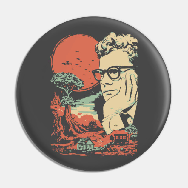 The Anxious Mind - Surreal Portrait of an Intellectual Pin by TuncGK