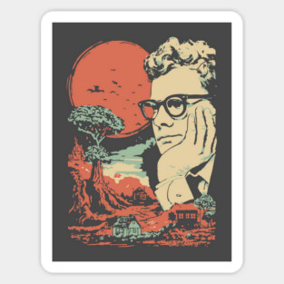 The Anxious Mind - Surreal Portrait of an Intellectual Sticker