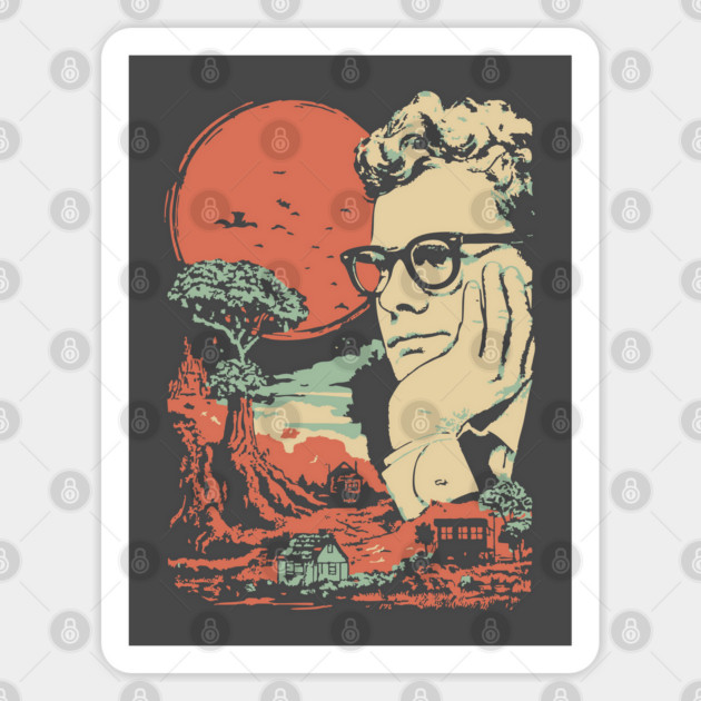 The Anxious Mind - Surreal Portrait of an Intellectual Sticker by TuncGK