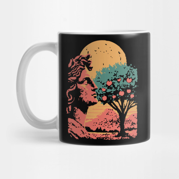 Contemplative Woman in Orange Grove - Retro Art Nouveau Illustration by TuncGK