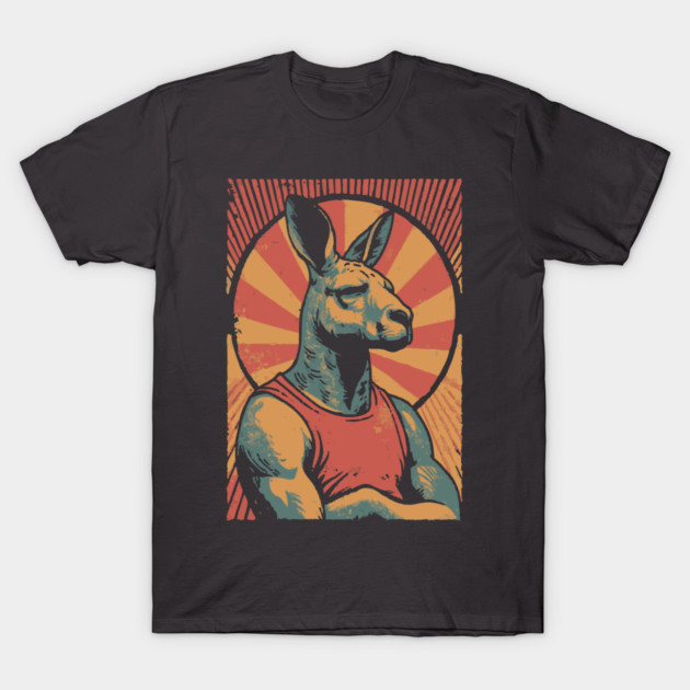 Boxing Kangaroo Athlete - Retro Australian Fitness Mascot T-Shirt by TuncGK