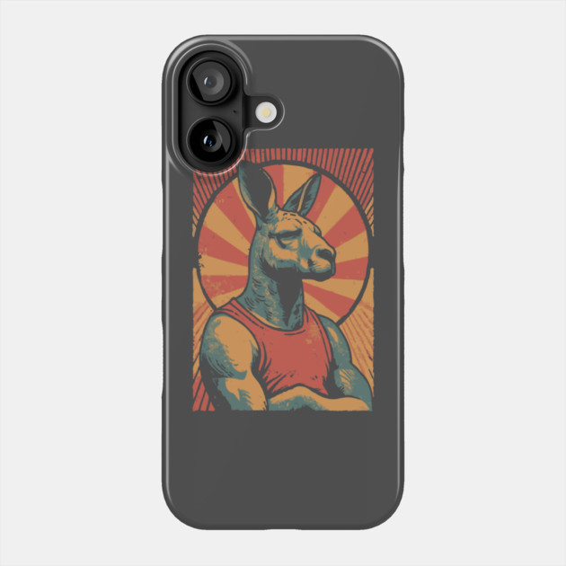 Boxing Kangaroo Athlete - Retro Australian Fitness Mascot Phone Case by TuncGK