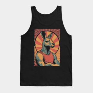 Boxing Kangaroo Athlete - Retro Australian Fitness Mascot Tank Top