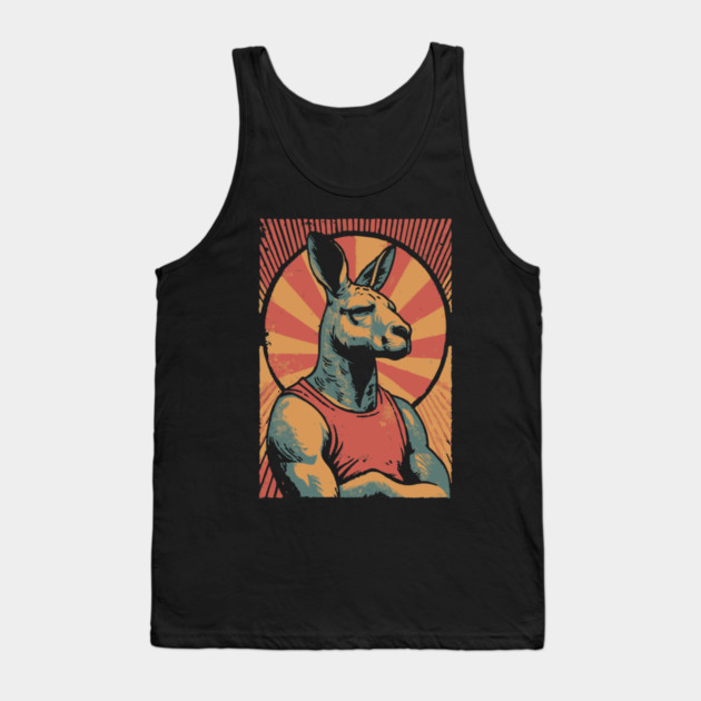 Boxing Kangaroo Athlete - Retro Australian Fitness Mascot Tank Top by TuncGK