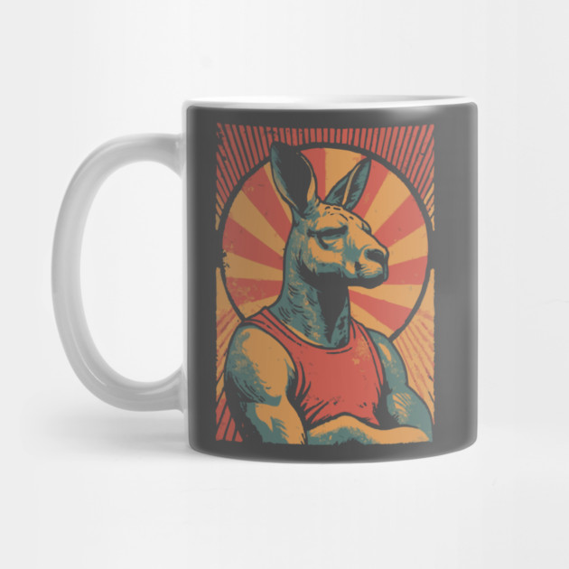 Boxing Kangaroo Athlete - Retro Australian Fitness Mascot by TuncGK