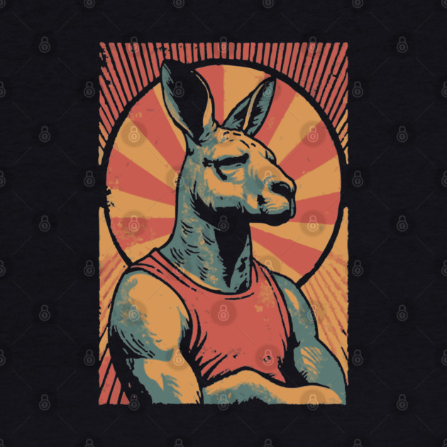 Boxing Kangaroo Athlete - Retro Australian Fitness Mascot by TuncGK