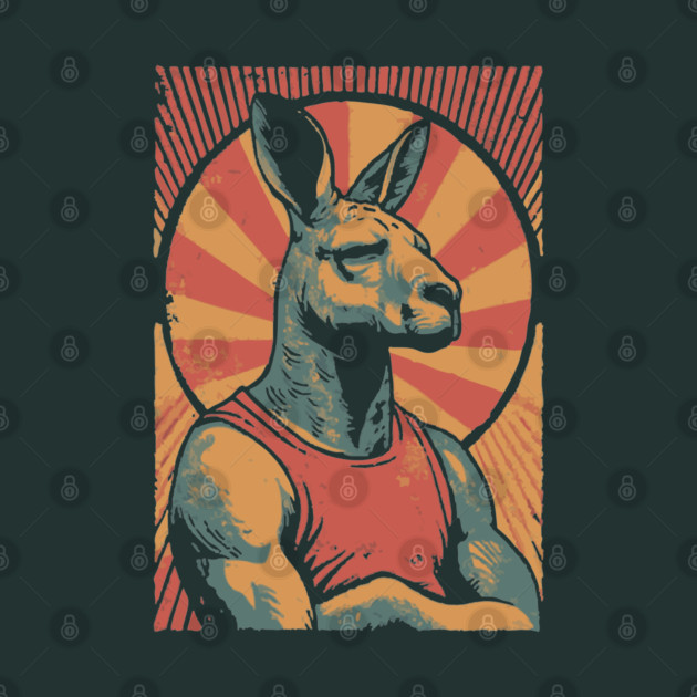 Boxing Kangaroo Athlete - Retro Australian Fitness Mascot by TuncGK