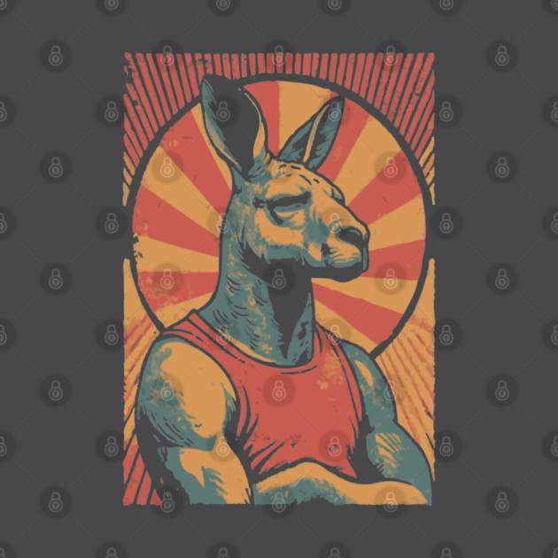 Boxing Kangaroo Athlete - Retro Australian Fitness Mascot by TuncGK