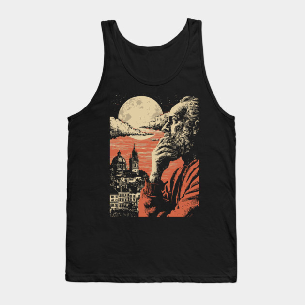 The Alchemist's Watch - Vintage Fantasy Cityscape Art Tank Top by TuncGK