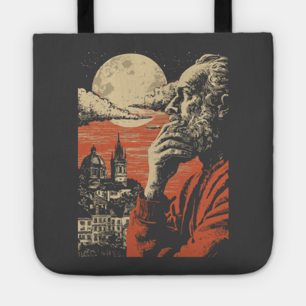 The Alchemist's Watch - Vintage Fantasy Cityscape Art Tote by TuncGK