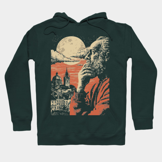 The Alchemist's Watch - Vintage Fantasy Cityscape Art Hoodie by TuncGK