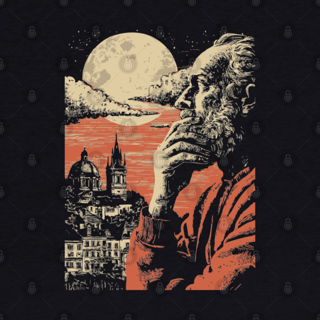 The Alchemist's Watch - Vintage Fantasy Cityscape Art by TuncGK