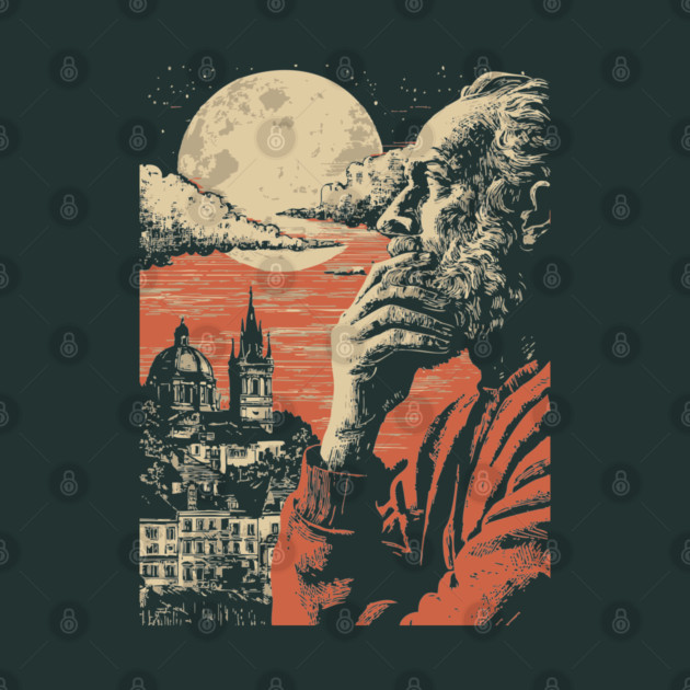 The Alchemist's Watch - Vintage Fantasy Cityscape Art by TuncGK