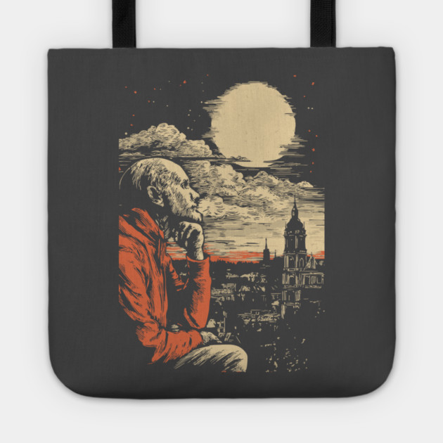 The Historian's Legacy - Vintage Scholarly City View Tote by TuncGK