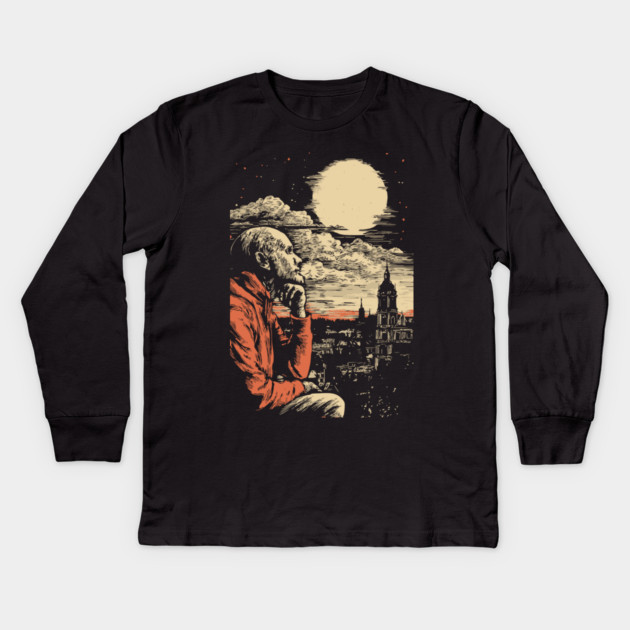 The Historian's Legacy - Vintage Scholarly City View Kids Long Sleeve T-Shirt by TuncGK