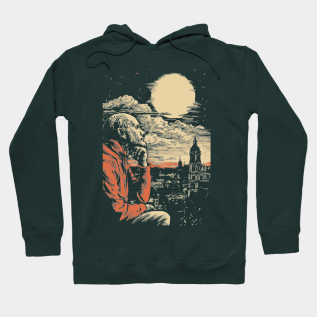 The Historian's Legacy - Vintage Scholarly City View Hoodie by TuncGK
