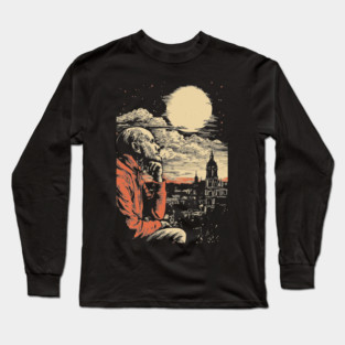 The Historian's Legacy - Vintage Scholarly City View Long Sleeve T-Shirt