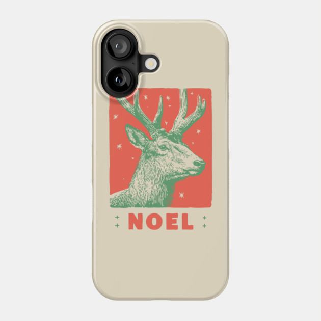 Majestic Noel Reindeer - Vintage Christmas Wildlife Illustration Phone Case by TuncGK