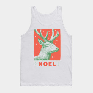 Majestic Noel Reindeer - Vintage Christmas Wildlife Illustration Tank Top