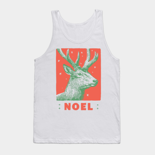 Majestic Noel Reindeer - Vintage Christmas Wildlife Illustration Tank Top by TuncGK