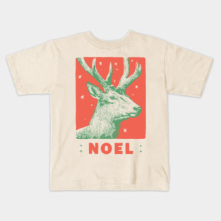 Majestic Noel Reindeer - Vintage Christmas Wildlife Illustration Kids T-Shirt