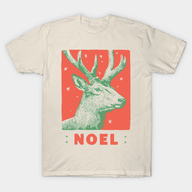 Majestic Noel Reindeer - Vintage Christmas Wildlife Illustration T-Shirt by TuncGK