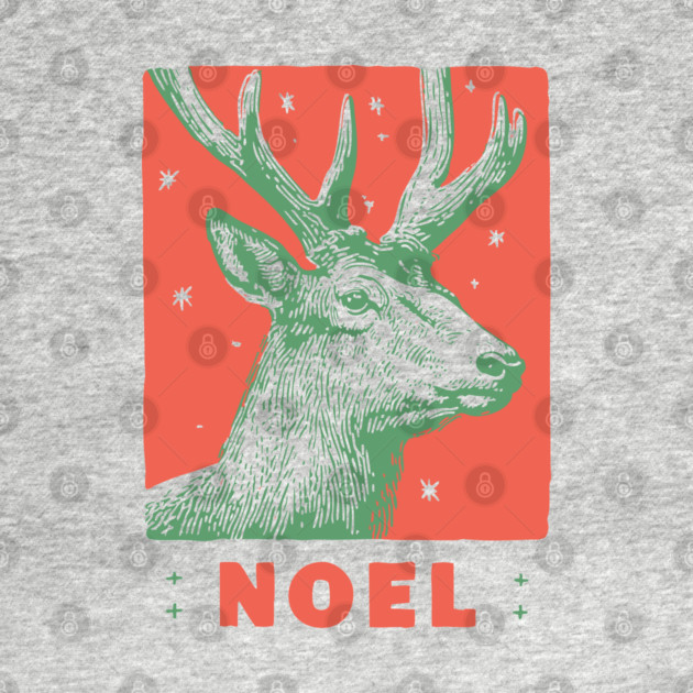 Majestic Noel Reindeer - Vintage Christmas Wildlife Illustration by TuncGK