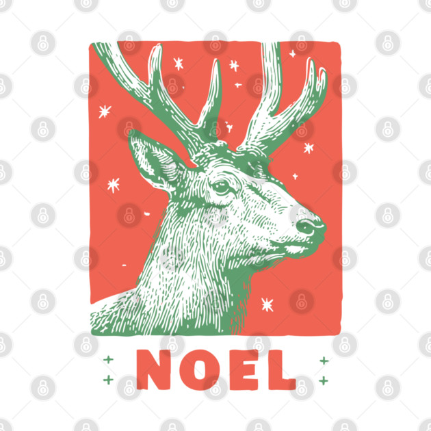 Majestic Noel Reindeer - Vintage Christmas Wildlife Illustration by TuncGK