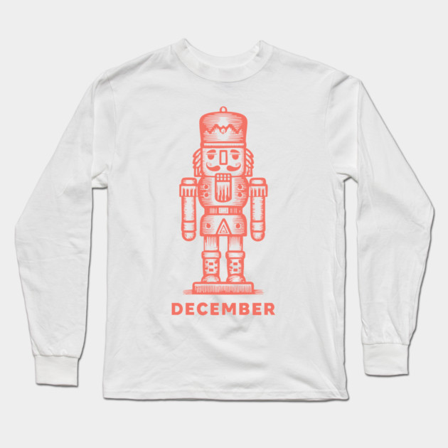 Vintage December Nutcracker - Retro Christmas Toy Soldier Long Sleeve T-Shirt by TuncGK
