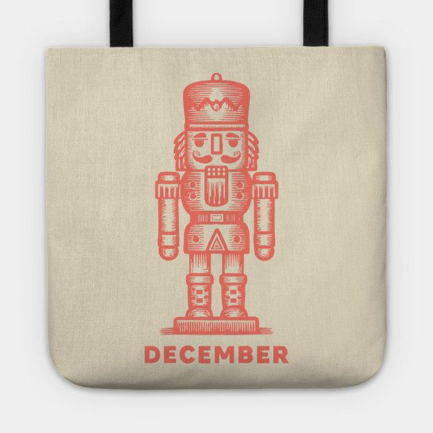 Vintage December Nutcracker - Retro Christmas Toy Soldier Tote by TuncGK