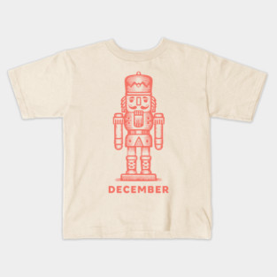 Vintage December Nutcracker - Retro Christmas Toy Soldier Kids T-Shirt