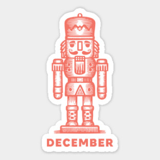 Vintage December Nutcracker - Retro Christmas Toy Soldier Sticker