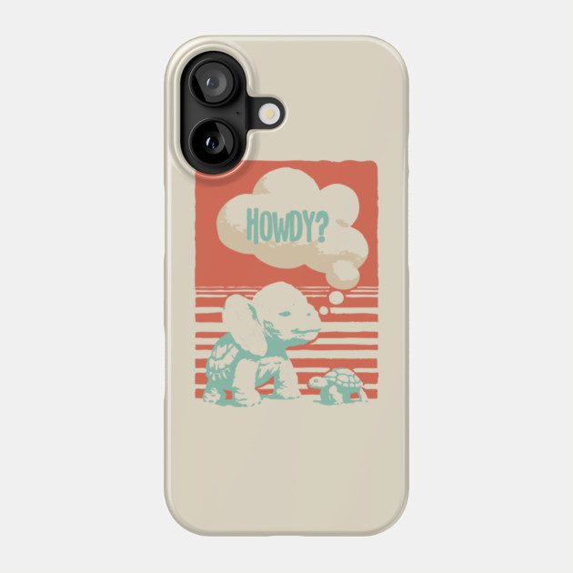 Howdy From a Whimsical Turtle-phant - Surreal Retro Art Phone Case by TuncGK
