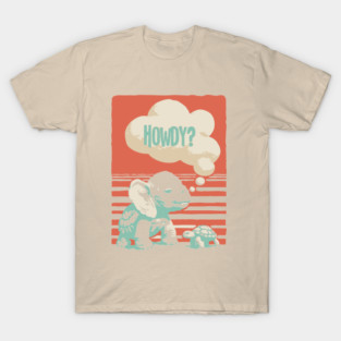 Howdy From a Whimsical Turtle-phant - Surreal Retro Art T-Shirt