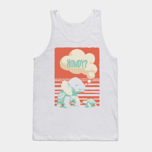 Howdy From a Whimsical Turtle-phant - Surreal Retro Art Tank Top
