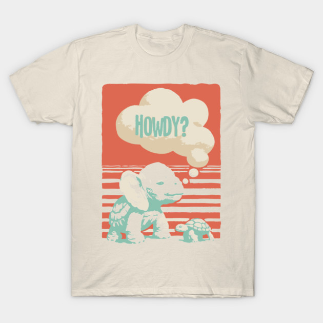 Howdy From a Whimsical Turtle-phant - Surreal Retro Art T-Shirt by TuncGK