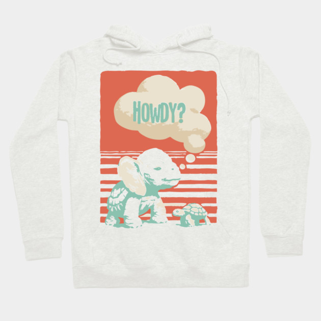 Howdy From a Whimsical Turtle-phant - Surreal Retro Art Hoodie by TuncGK