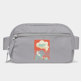 Howdy From a Whimsical Turtle-phant - Surreal Retro Art Bag