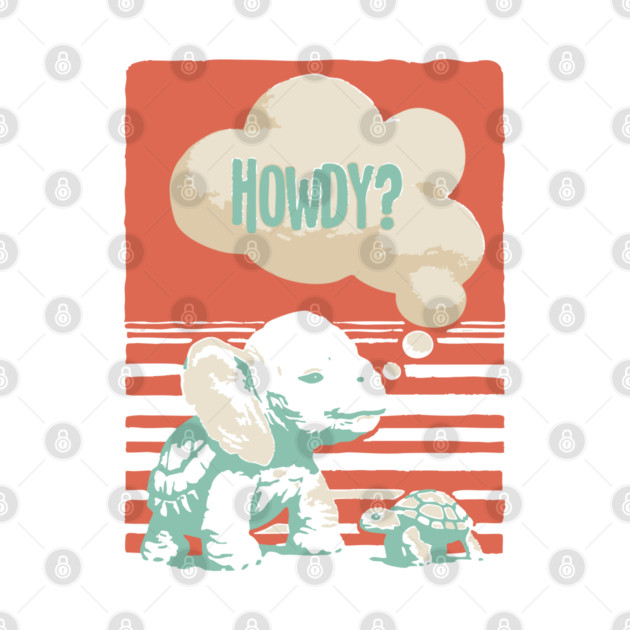 Howdy From a Whimsical Turtle-phant - Surreal Retro Art by TuncGK